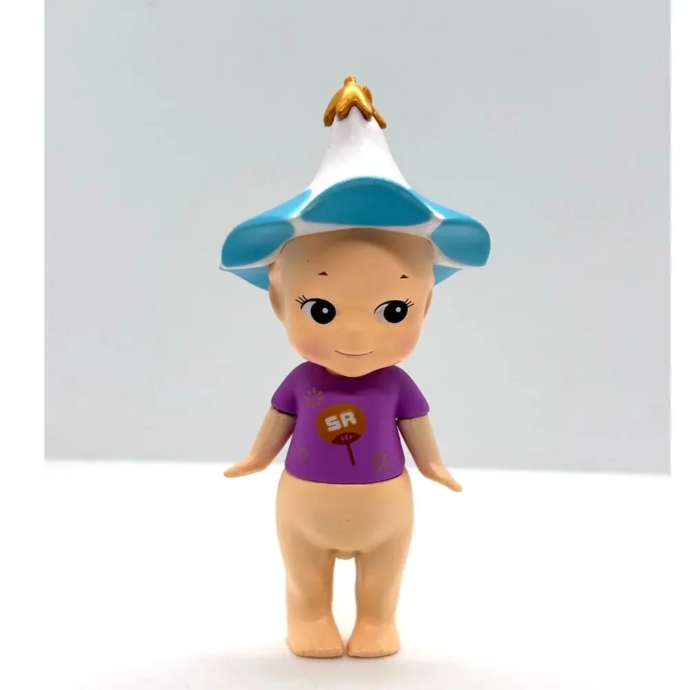 New Unbranded Kewpie/Angel Collectible Mini Figure, Blue Flower, Open Box